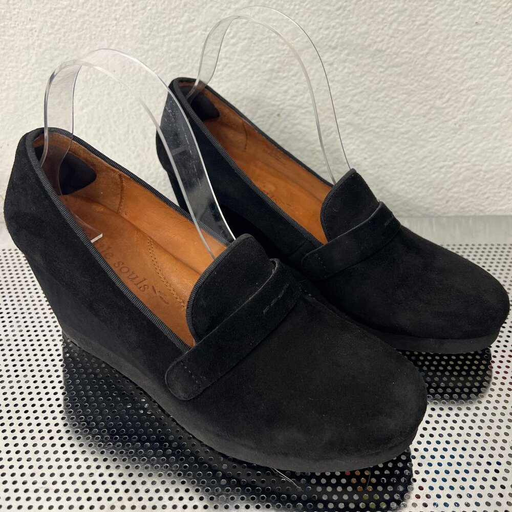 Gentle Souls Up at Dawn Womens Black Wedge Loafers‎ Loafers Size 9M - Picture 7 of 9